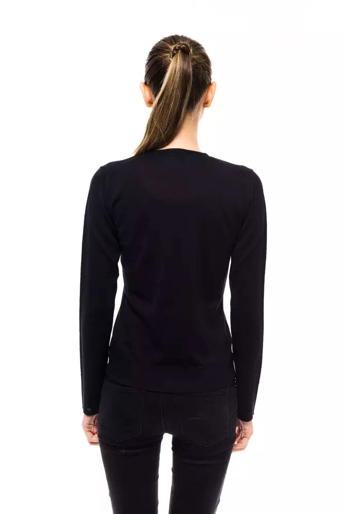 Montana Blu Blue Wool Women Sweater $165.00 Montana Blu Luzworld