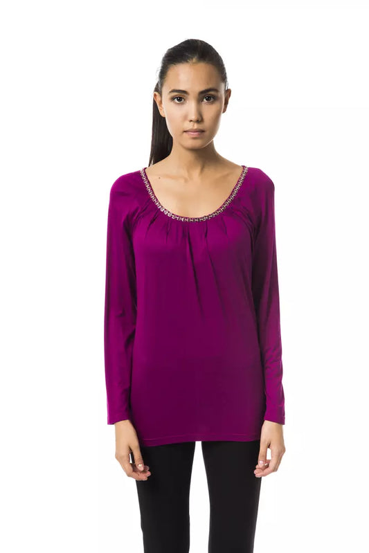 BYBLOS Purple Viscose Women Top $230.00 BYBLOS Luzworld