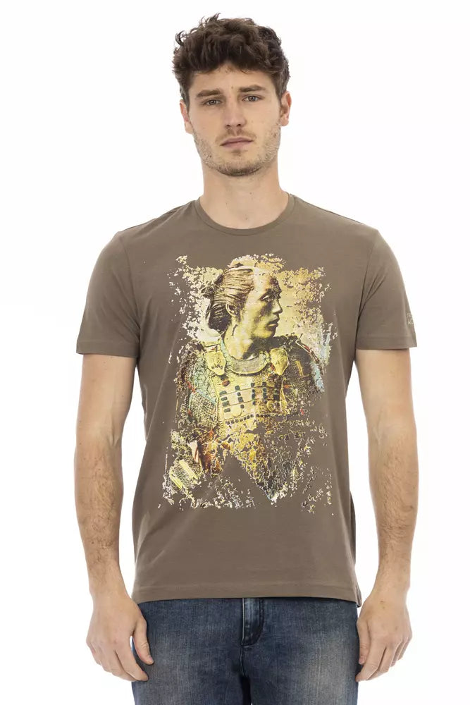 Trussardi Action Brown Cotton Men T-Shirt $130.00 Trussardi Action Luzworld