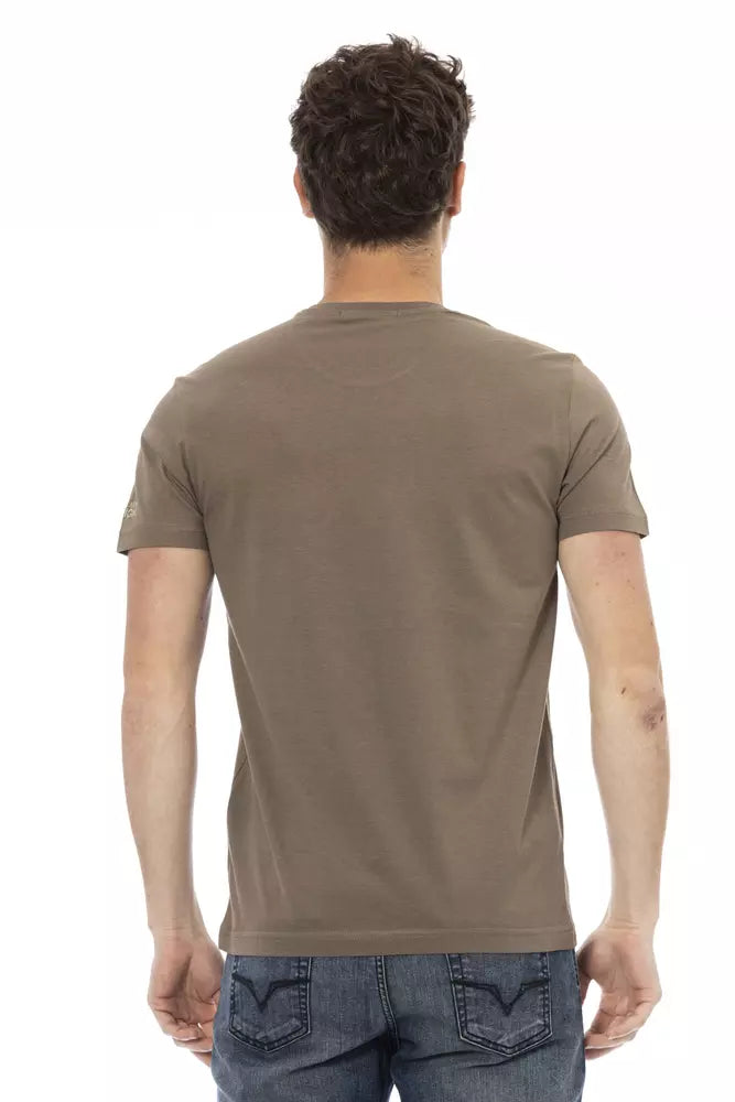 Trussardi Action Brown Cotton Men T-Shirt $130.00 Trussardi Action Luzworld