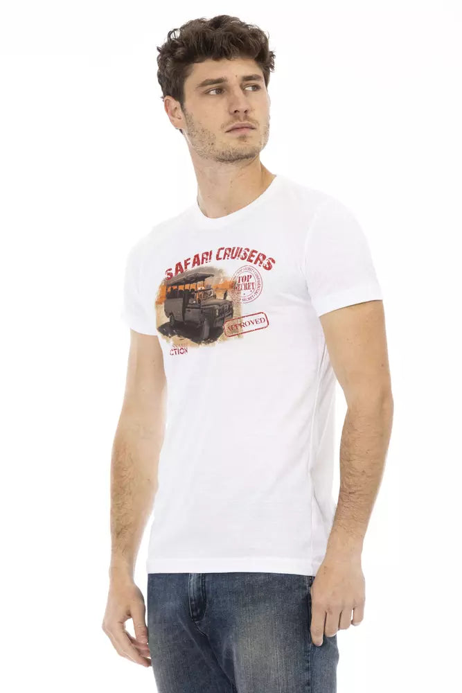 Trussardi Action White Cotton Men's T-Shirt $130.00 Trussardi Action Luzworld