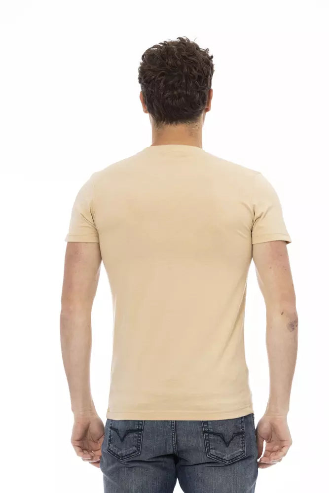 Trussardi Action Beige Cotton Men T-Shirt $130.00 Trussardi Action Luzworld