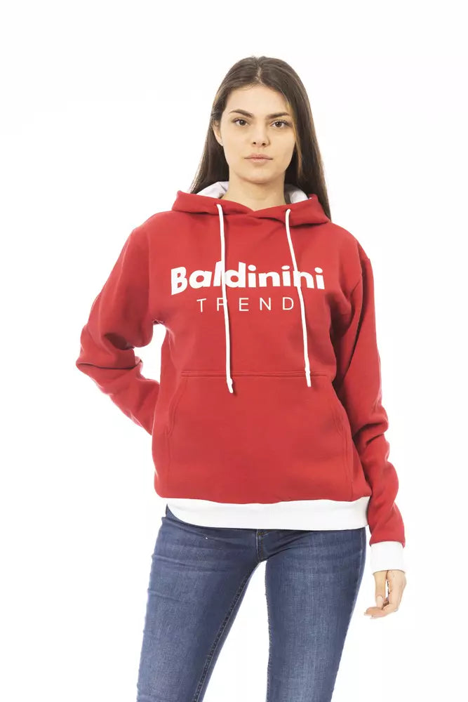 Baldinini Trend Red Cotton Women Hoodie $487.00 Baldinini Trend Luzworld