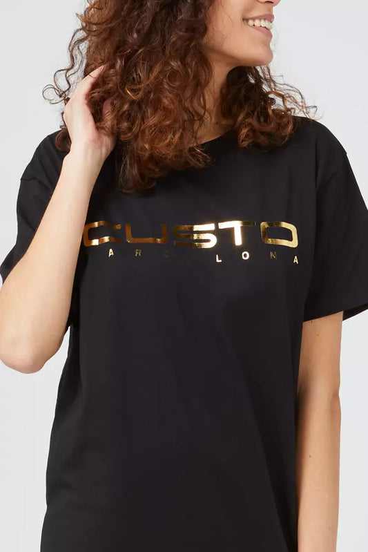 Custo Barcelona Black Cotton Women T-Shirt $173.00 Custo Barcelona Luzworld