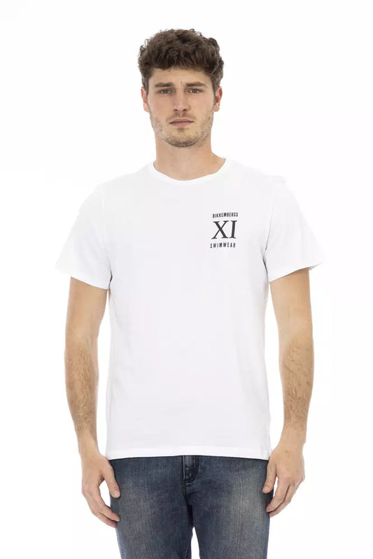 Bikkembergs Elegant White Front Print T-Shirt $135.00 Bikkembergs Luzworld