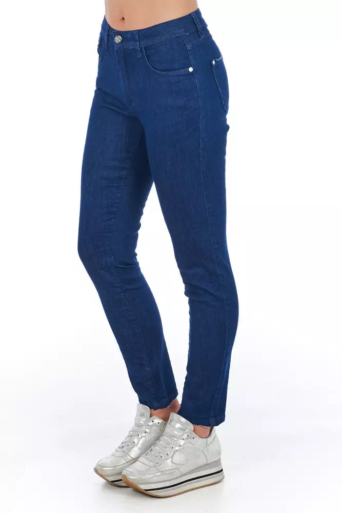 Frankie Morello Blue Cotton Women Skinny Jean $457.00 Frankie Morello Luzworld