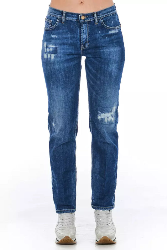 Frankie Morello Blue Cotton Women's Jeans $528.00 Frankie Morello Luzworld