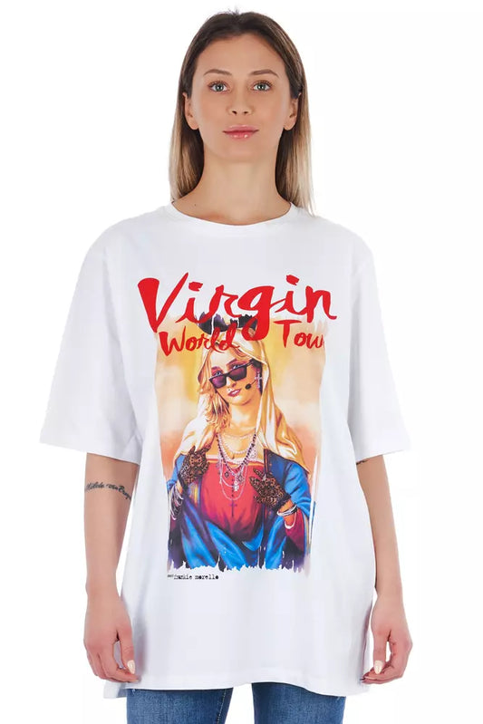Frankie Morello White Cotton Women T-Shirt $199.00 Frankie Morello Luzworld