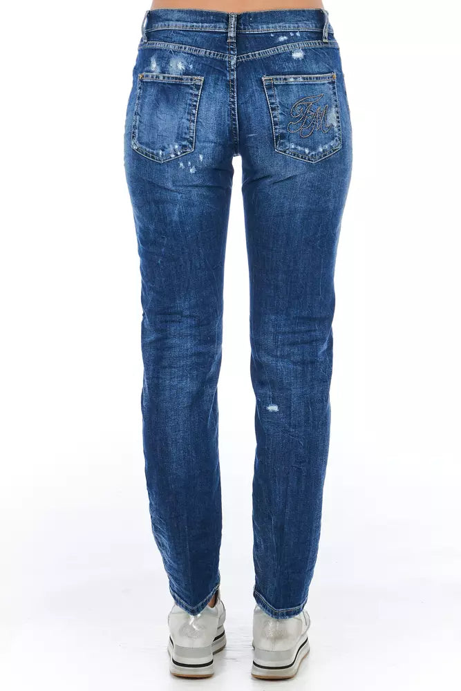 Frankie Morello Blue Cotton Women's Jeans $528.00 Frankie Morello Luzworld