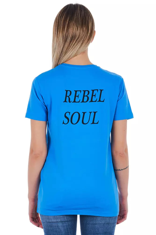 Frankie Morello Light Blue Cotton Women Top $183.00 Frankie Morello Luzworld
