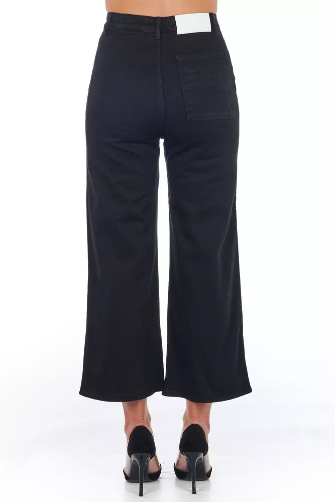 Frankie Morello Black Cotton Women Cropped Trouser $446.00 Frankie Morello Luzworld