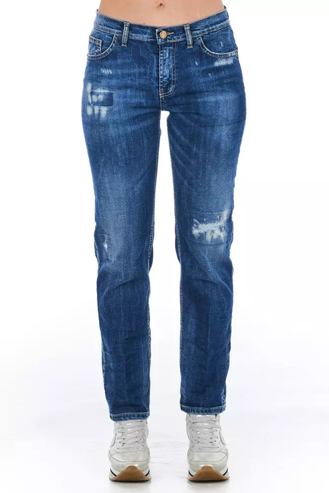 Frankie Morello Blue Cotton Women's Jeans $528.00 Frankie Morello Luzworld