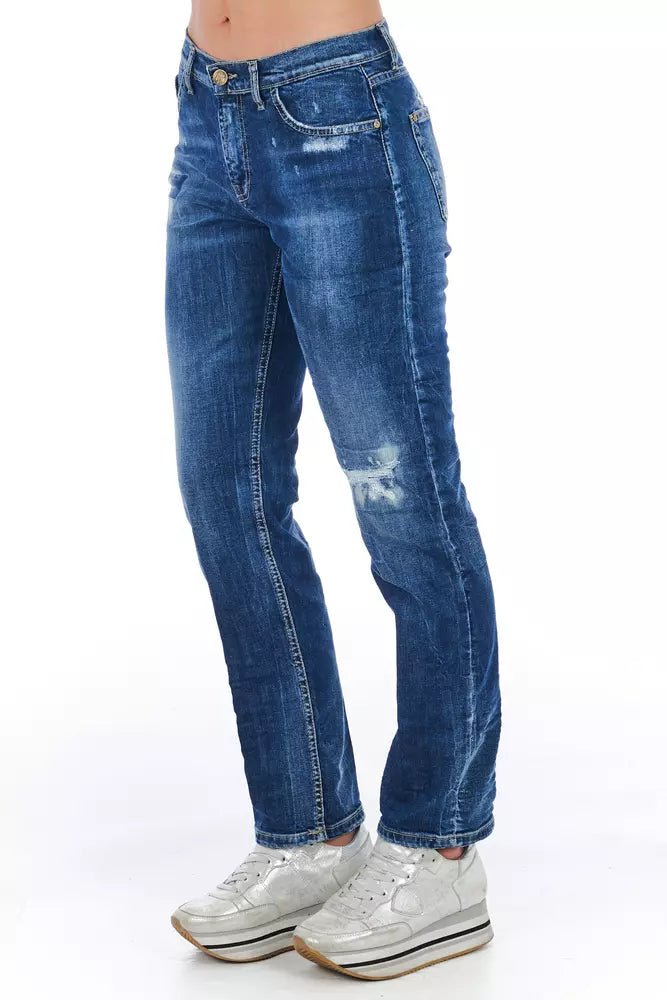 Frankie Morello Blue Cotton Women's Jeans $528.00 Frankie Morello Luzworld