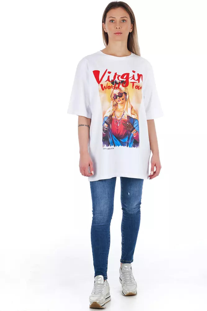 Frankie Morello White Cotton Women T-Shirt $199.00 Frankie Morello Luzworld