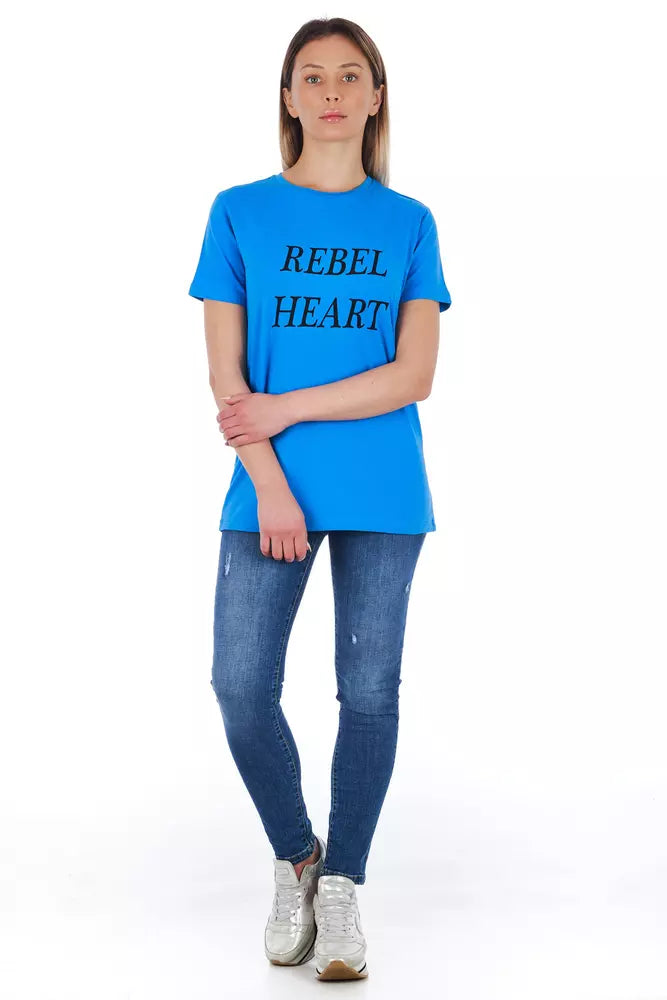 Frankie Morello Light Blue Cotton Women Top $183.00 Frankie Morello Luzworld