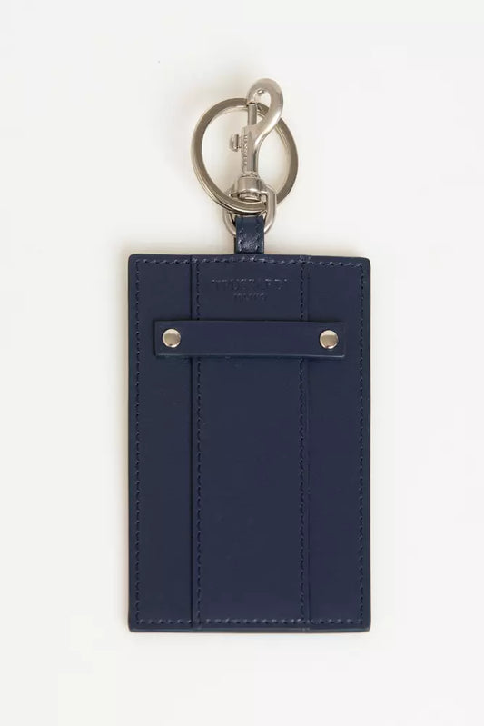 Trussardi Blue Leather Men Badge Holder
