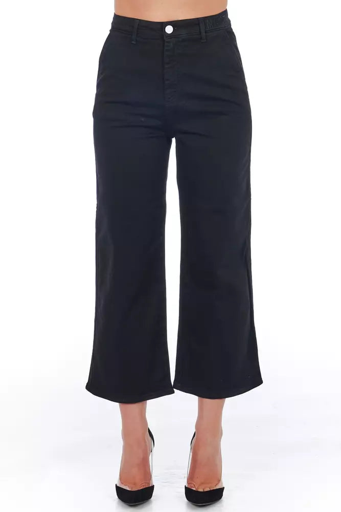 Frankie Morello Black Cotton Women Cropped Trouser $446.00 Frankie Morello Luzworld