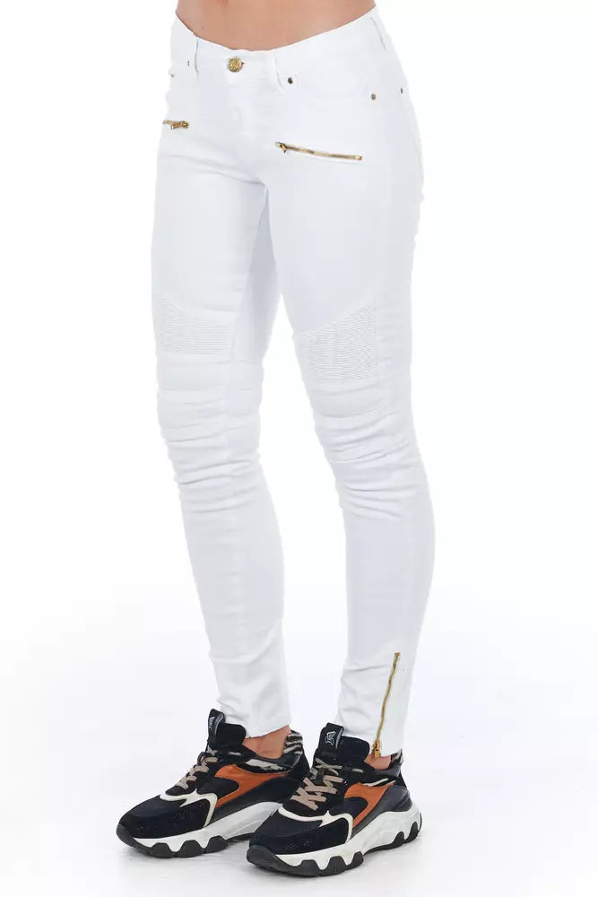 Frankie Morello White Cotton Women Jeans $540.00 Frankie Morello Luzworld
