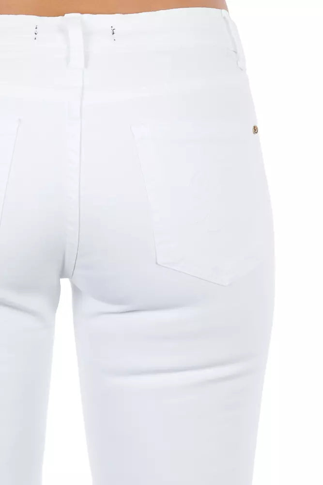 Frankie Morello White Cotton Women Jeans $540.00 Frankie Morello Luzworld