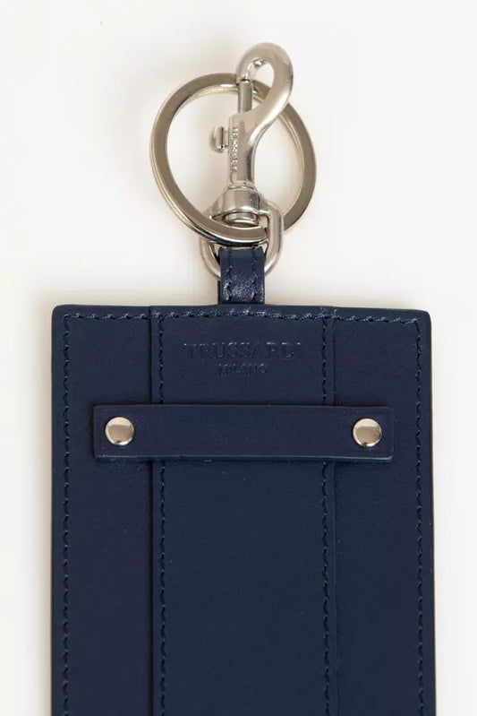 Trussardi Blue Leather Men Badge Holder