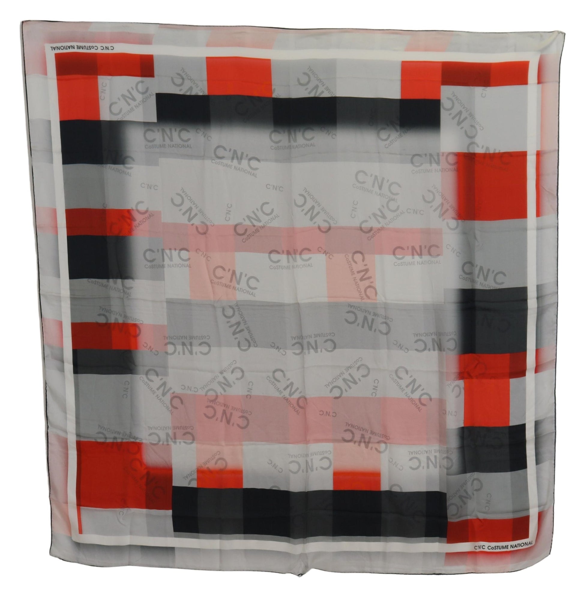 Costume National Gray Red Shawl Foulard Wrap Scarf $227.00 Costume National Luzworld
