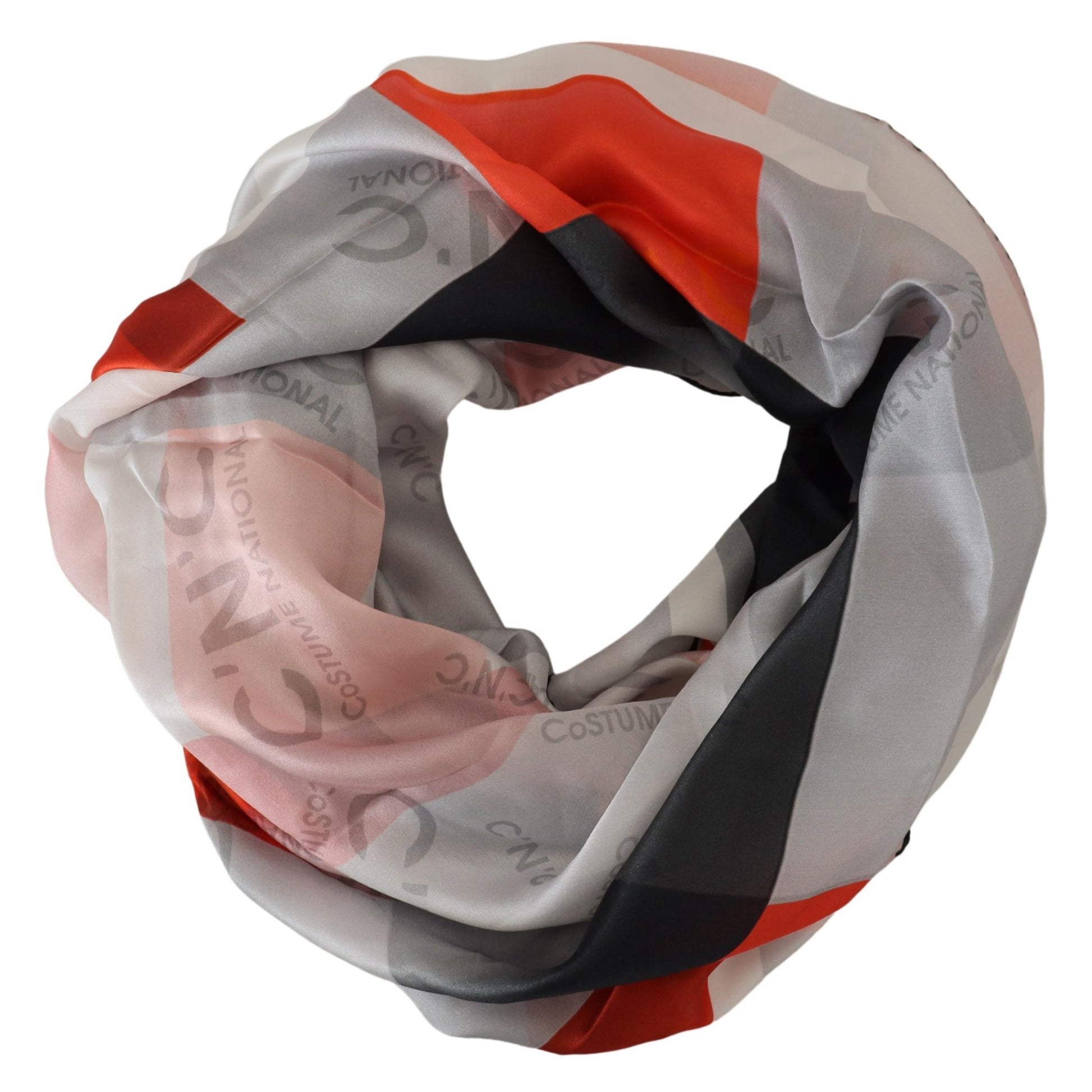 Costume National Gray Red Shawl Foulard Wrap Scarf $227.00 Costume National Luzworld