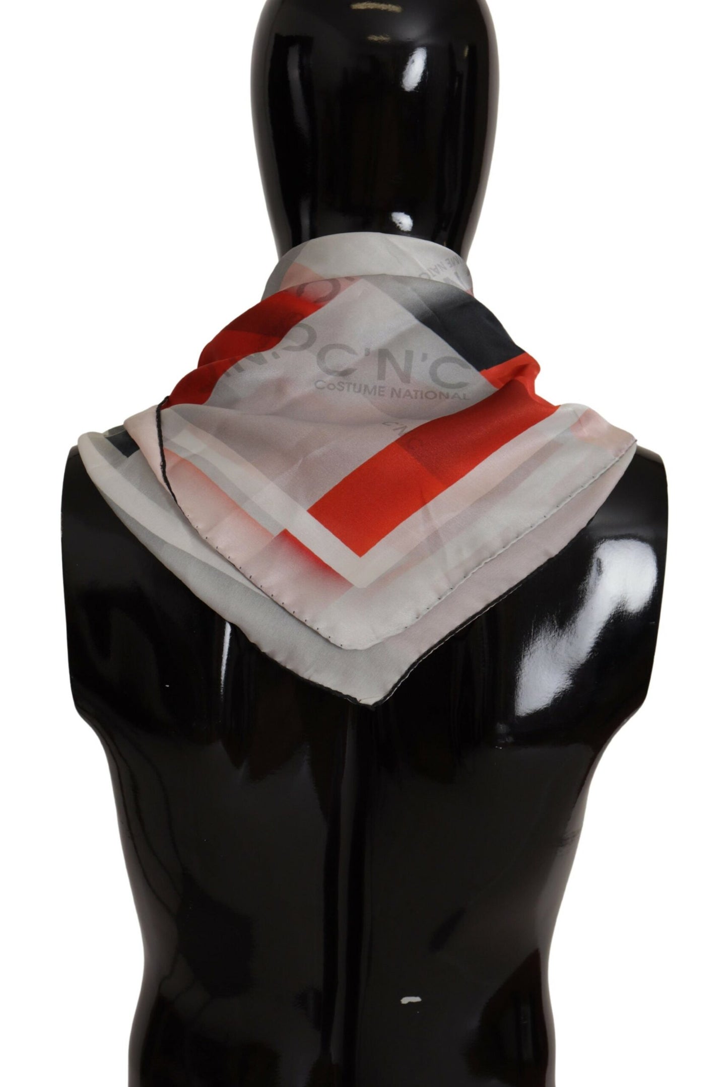 Costume National Gray Red Silk Shawl Foulard Wrap Scarf $219.00 Costume National Luzworld
