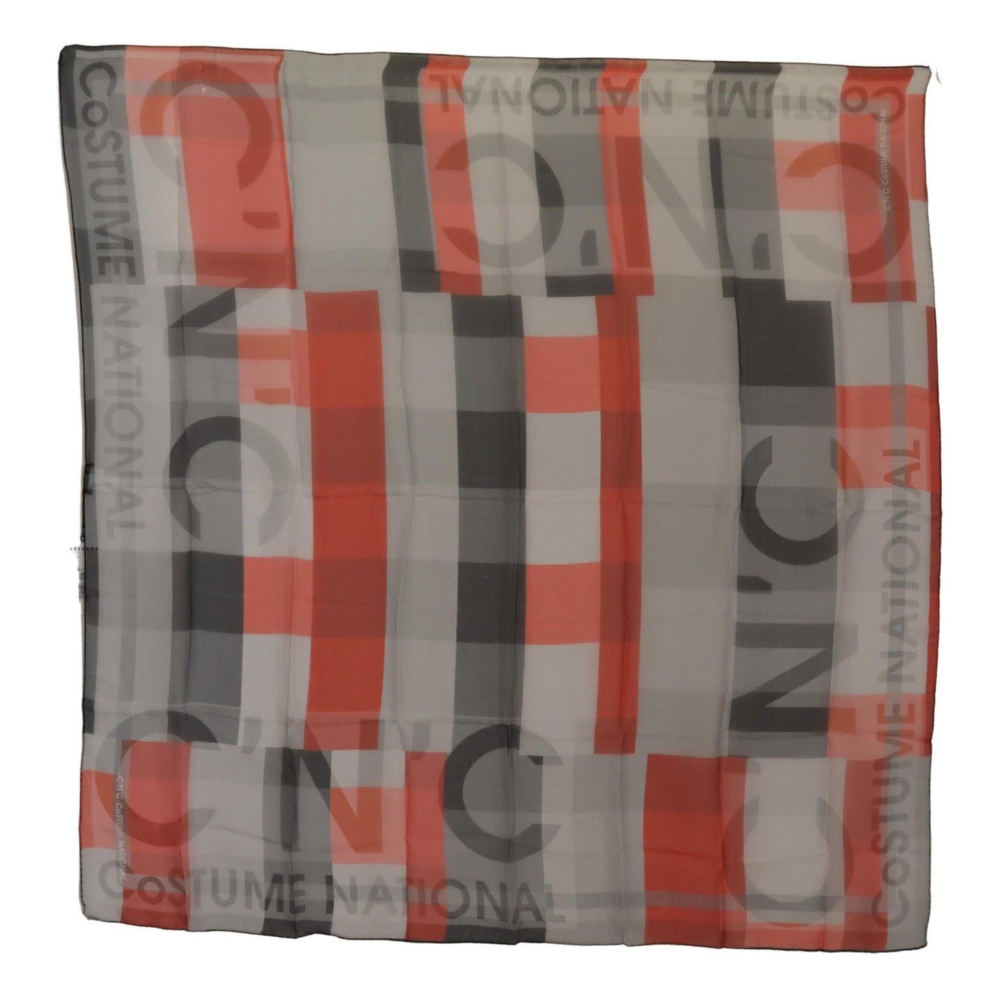 Costume National Gray Red Shawl Foulard Wrap Scarf $280.00 Costume National Luzworld