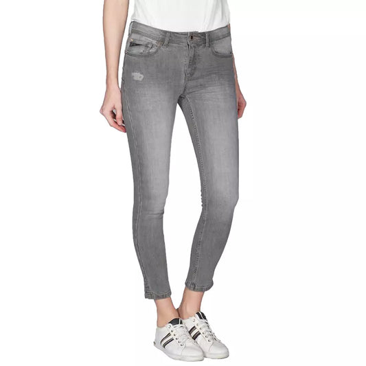 Yes Zee Gray Cotton Women's Jeggings $165.00 Yes Zee Luzworld