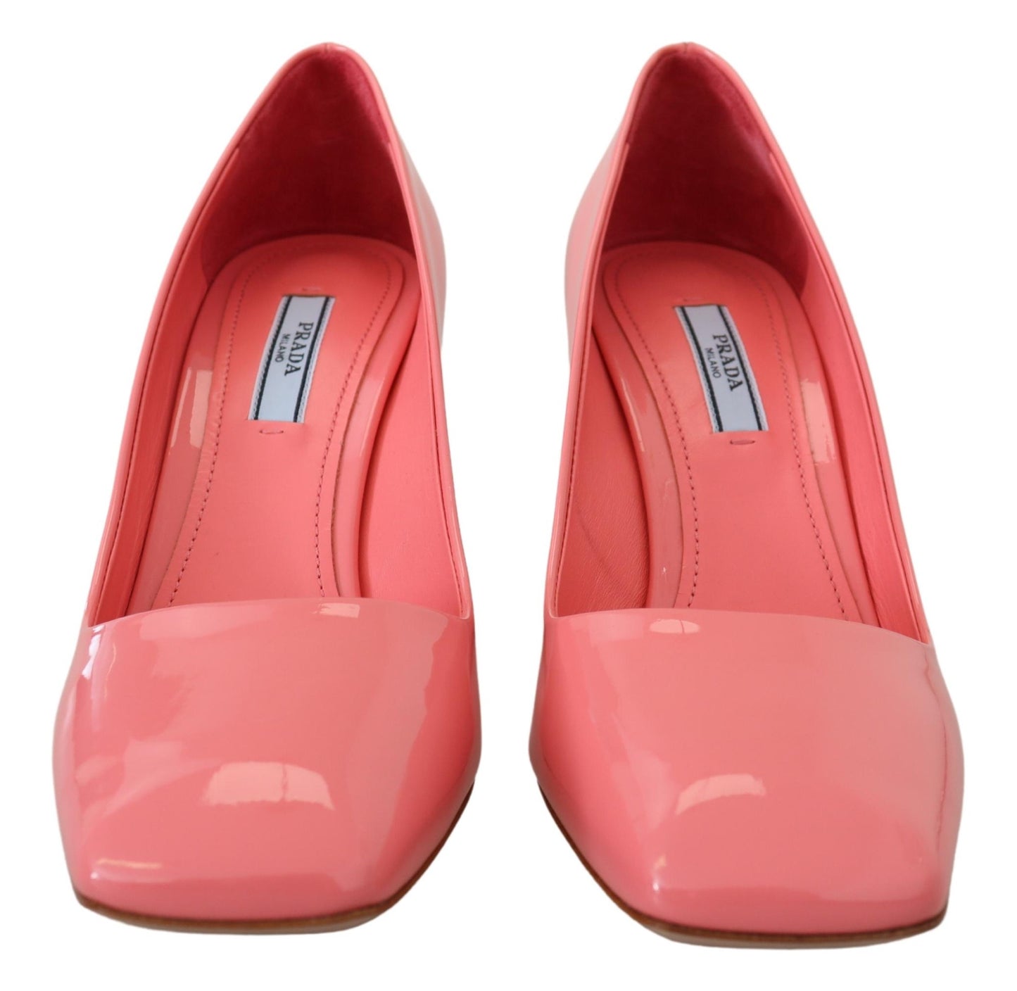 Prada Pink Patent Leather Block Heels Pumps Classic $1891.00 Prada Luzworld