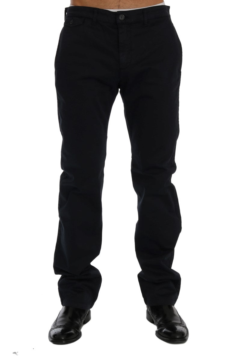 GF Ferre Blue Cotton Stretch Chinos Pants $578.00 GF Ferre Luzworld