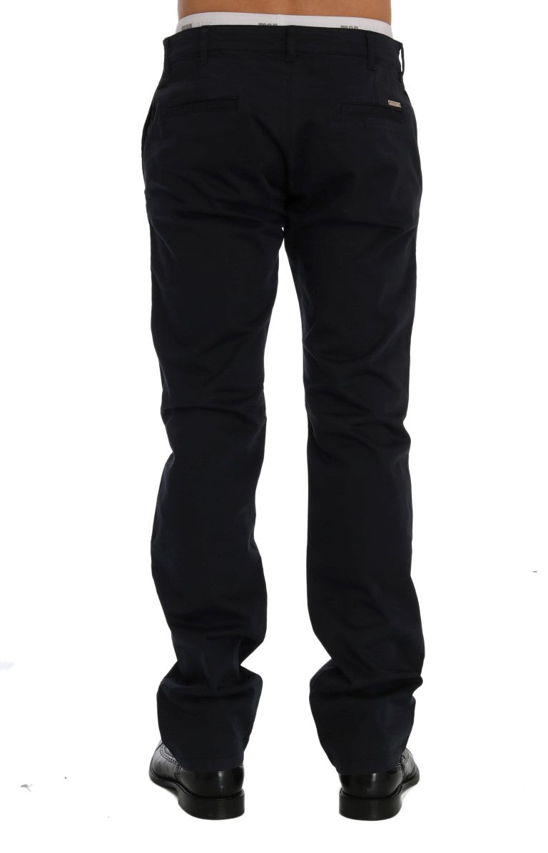 GF Ferre Blue Cotton Stretch Chinos Pants $578.00 GF Ferre Luzworld