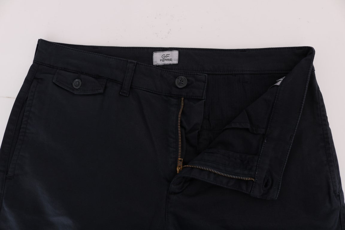GF Ferre Blue Cotton Stretch Chinos Pants $578.00 GF Ferre Luzworld