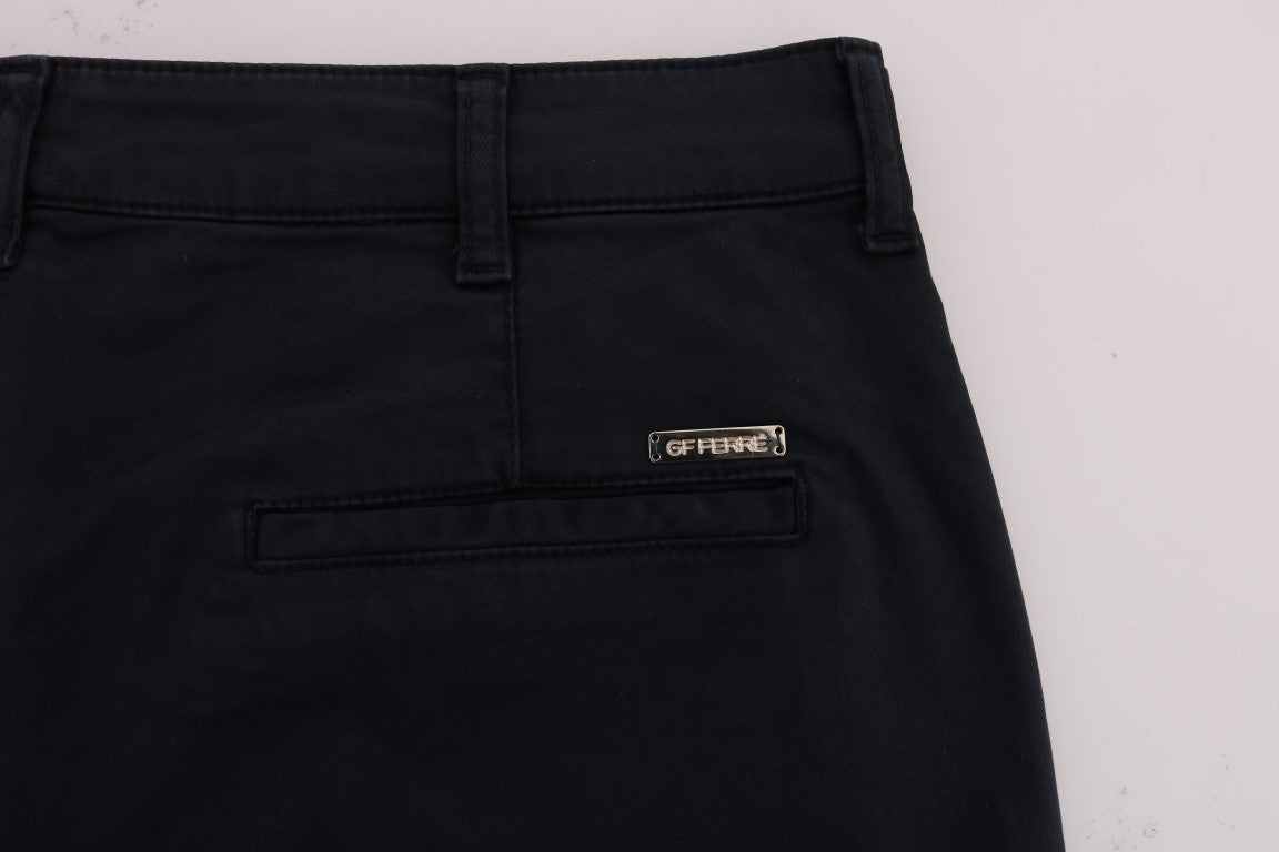 GF Ferre Blue Cotton Stretch Chinos Pants $578.00 GF Ferre Luzworld