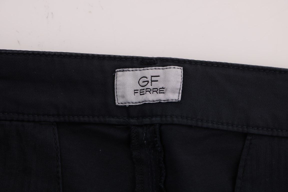 GF Ferre Blue Cotton Stretch Chinos Pants $578.00 GF Ferre Luzworld