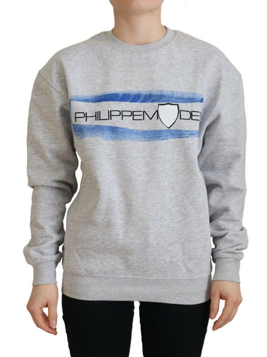 Philippe Model Gray Printed Long Sleeves Pullover Sweater $559.00 Philippe Model Luzworld