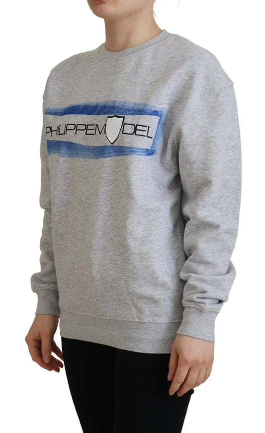 Philippe Model Gray Printed Long Sleeves Pullover Sweater $559.00 Philippe Model Luzworld