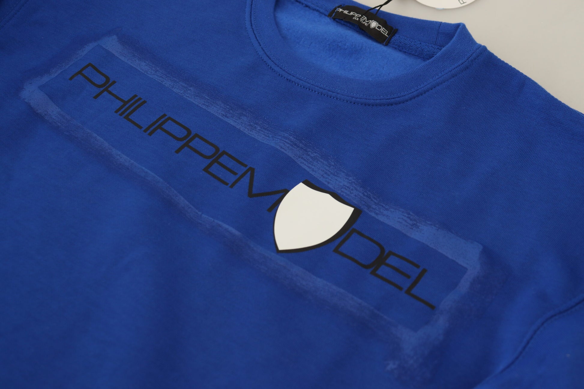 Philippe Model Blue Printed Long Sleeves Pullover Sweater $559.00 Philippe Model Luzworld