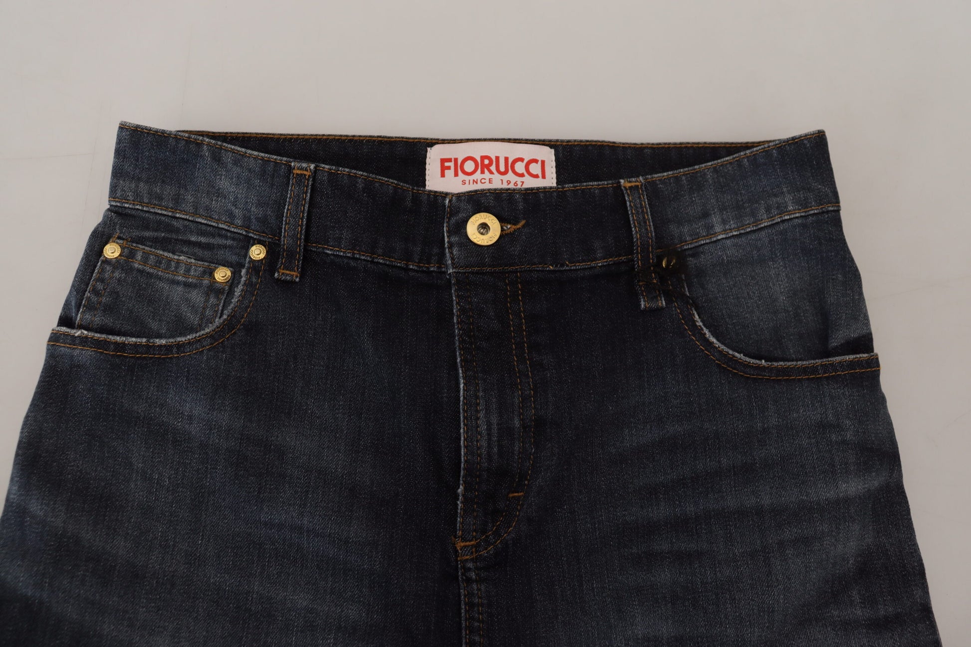Fiorucci Dark Blue Washed Mid Waist Pencil Cut Denim Skirt $605.00 Fiorucci Luzworld