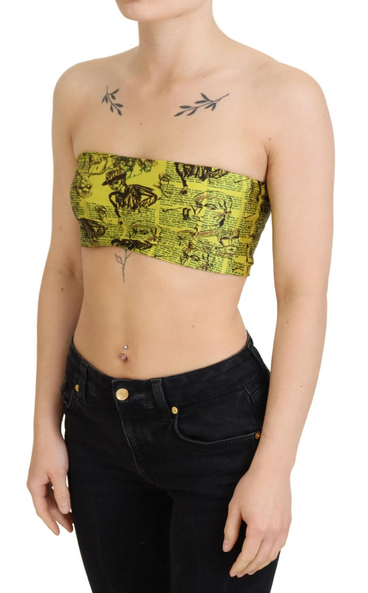 John Galliano Yellow Newspaper Print Cropped Blouse $532.00 John Galliano Luzworld