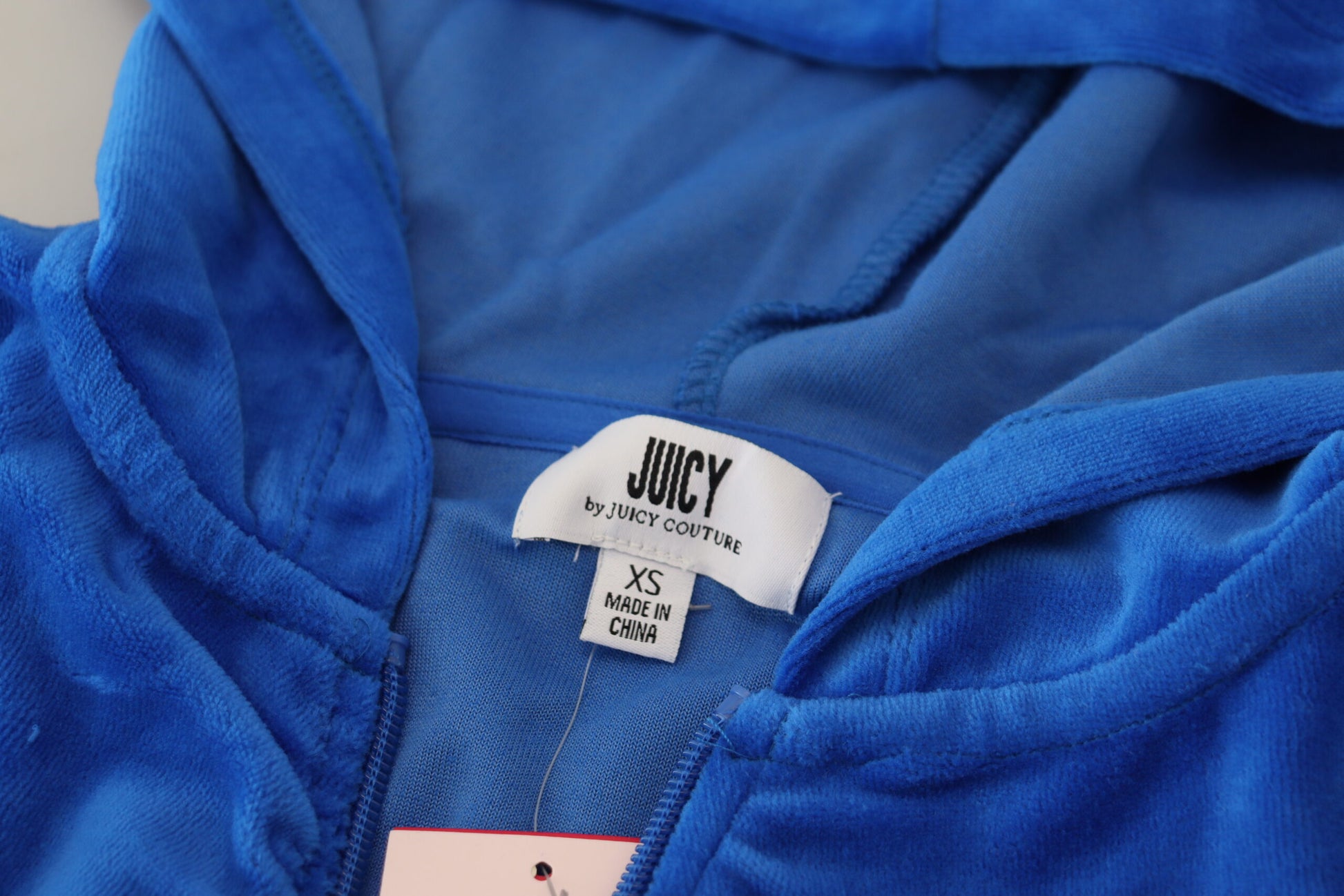 Juicy Couture Blue Cotton Full Zip Cropped Hooded Sweatshirt Sweater $143.00 Juicy Couture Luzworld