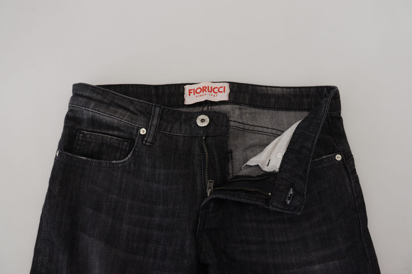 Fiorucci Black Cotton Low Waist Skinny Women Casual Jeans $559.00 Fiorucci Luzworld