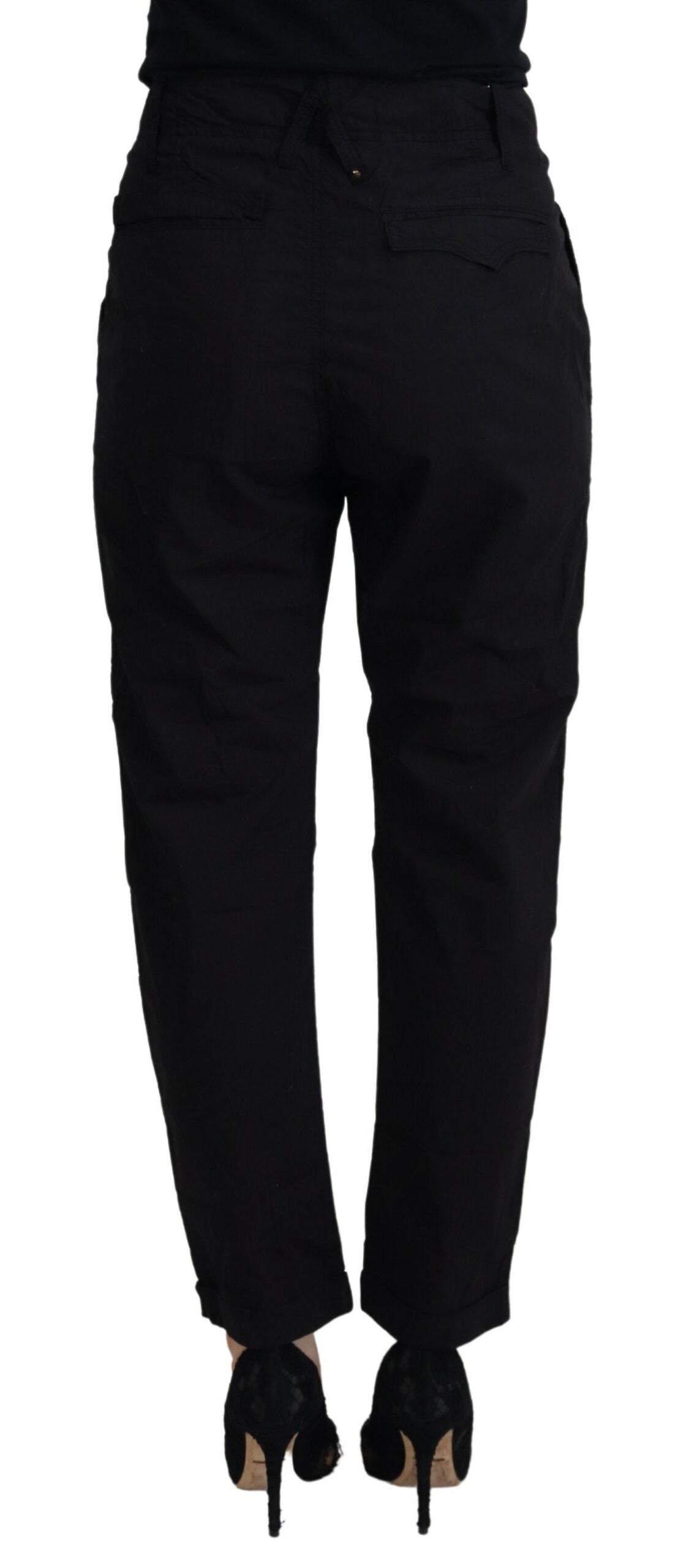 CYCLE Black Cotton Baggy High Waist Women Pants $290.00 CYCLE Luzworld