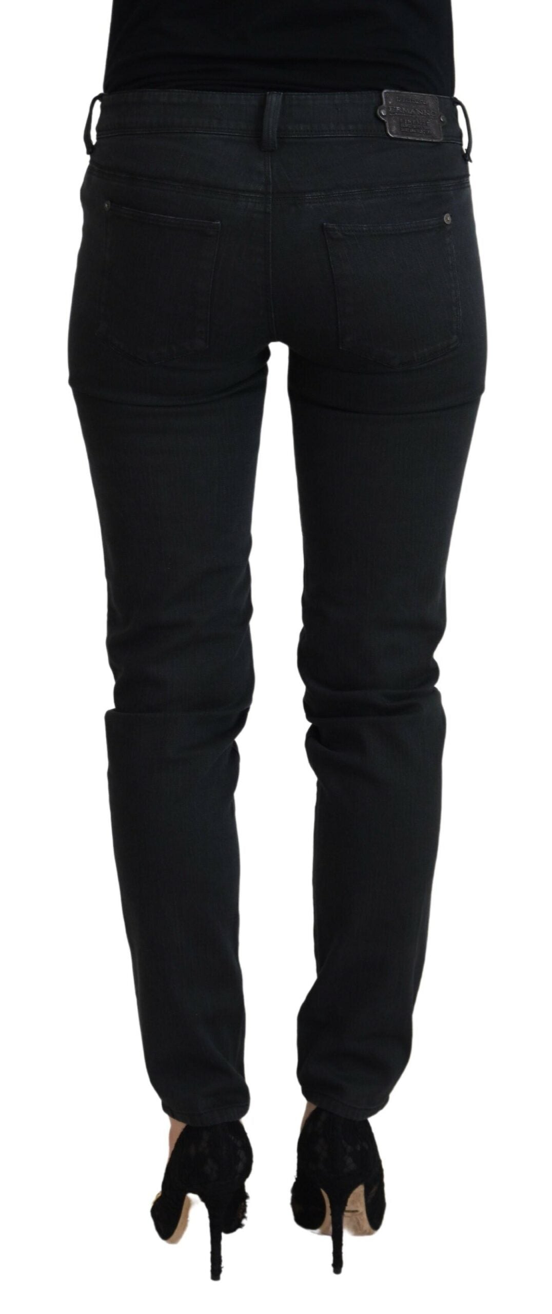 Ermanno Scervino Black Cotton Slim Fit Women Denim Jeans $915.00 Ermanno Scervino Luzworld