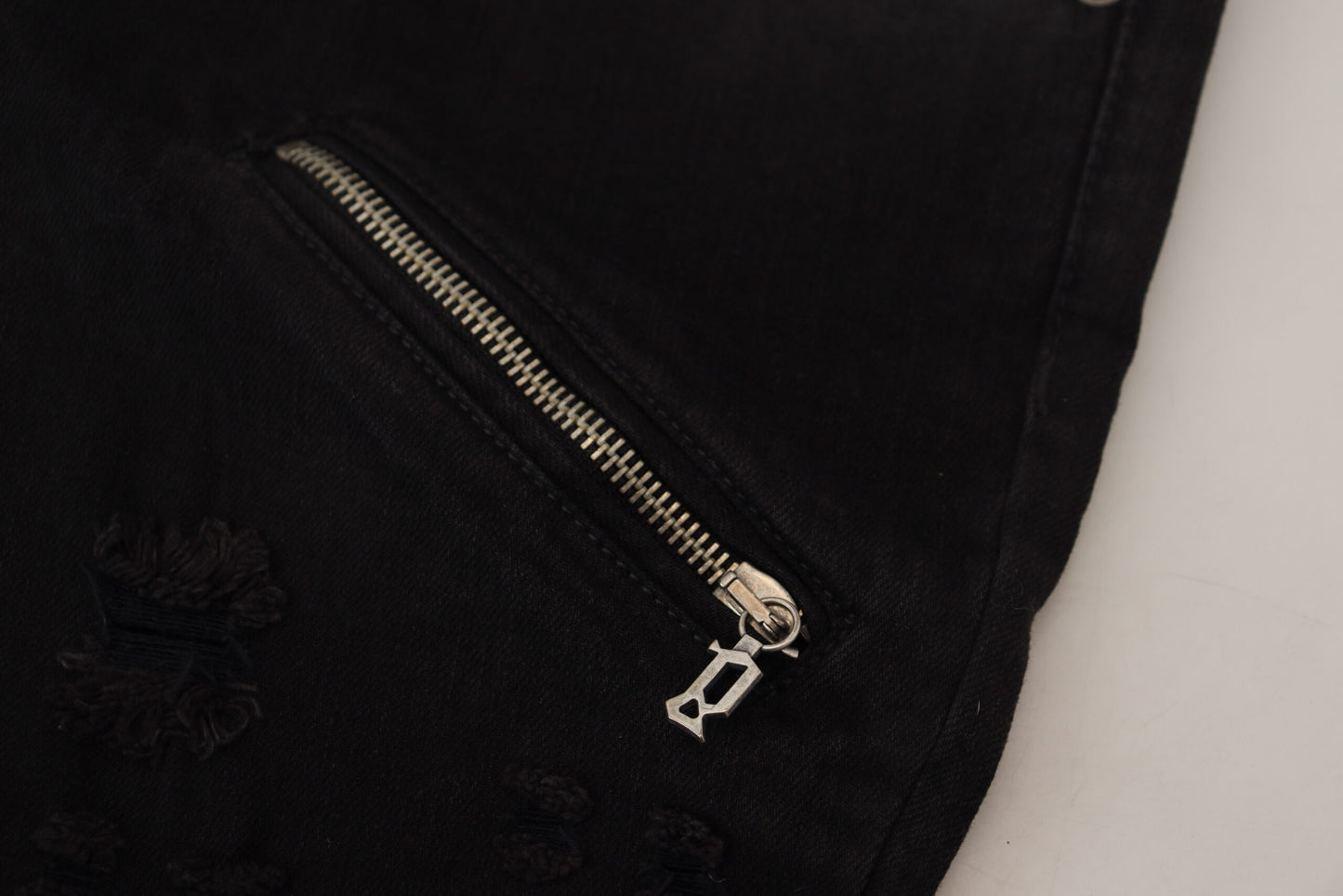 John Galliano Black Cotton Mid Waist Skinny Slim Fit Denim Jeans $726.00 John Galliano Luzworld