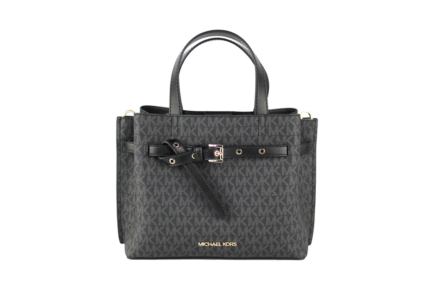 Michael Kors Emilia Small Black Signature PVC Satchel Crossbody Handbag Purse $889.00 Michael Kors Luzworld