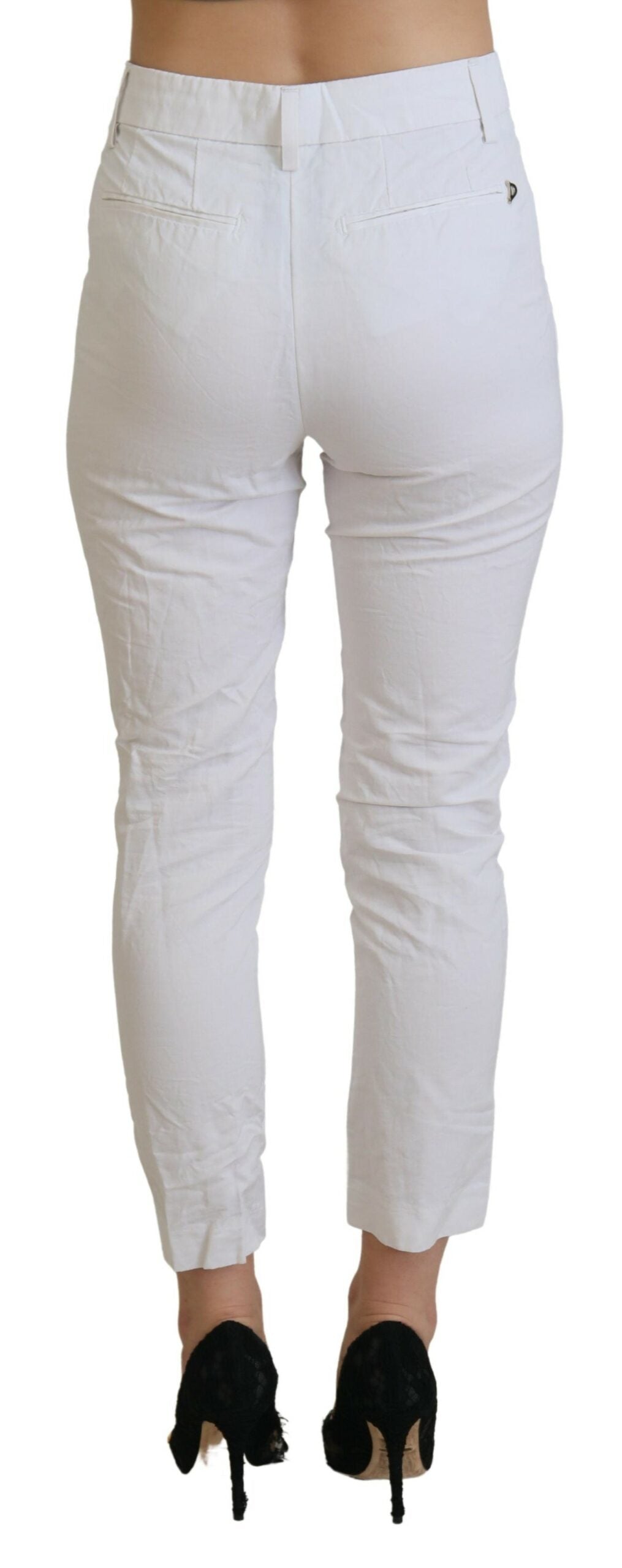 Dondup White High Waist Tapered Women Pants $532.00 Dondup Luzworld
