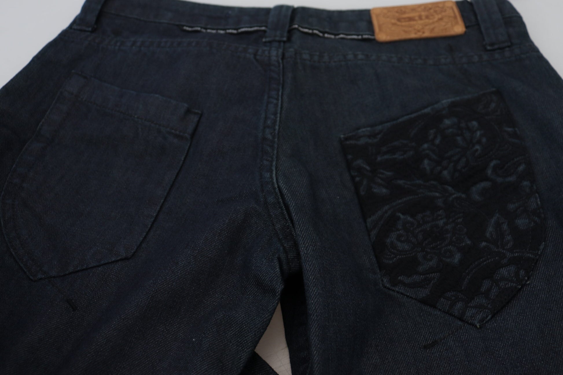 Exte Dark Blue Low Waist Straight Fit Women Denim Jeans $584.00 Exte Luzworld