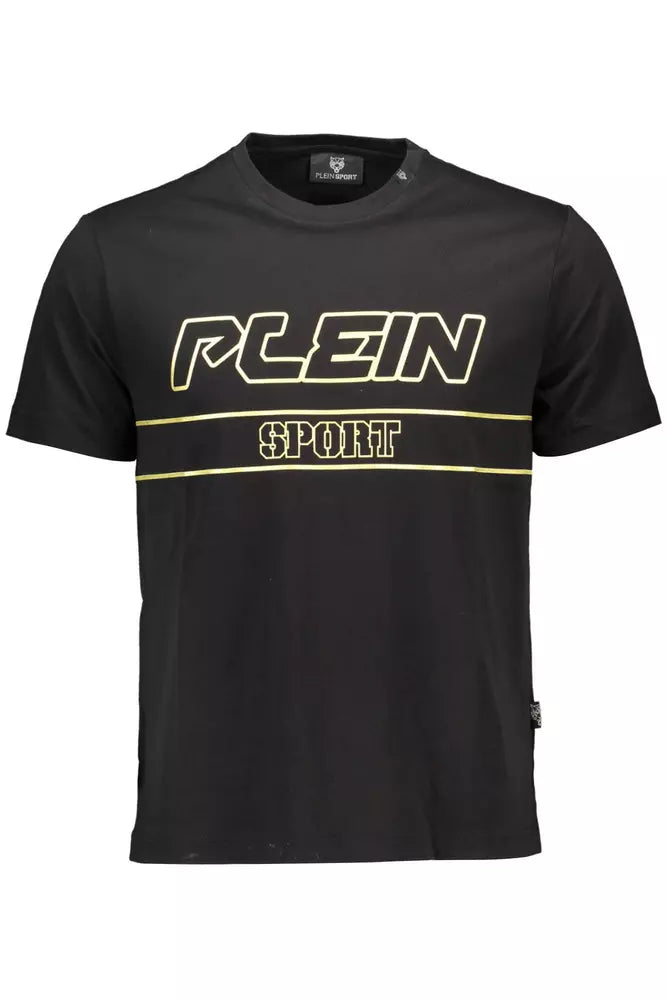 Plein Sport Black Cotton Men T-Shirt $457.00 Plein Sport Luzworld