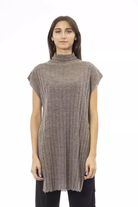 Alpha Studio Brown Wool Women Sweater $528.00 Alpha Studio Luzworld